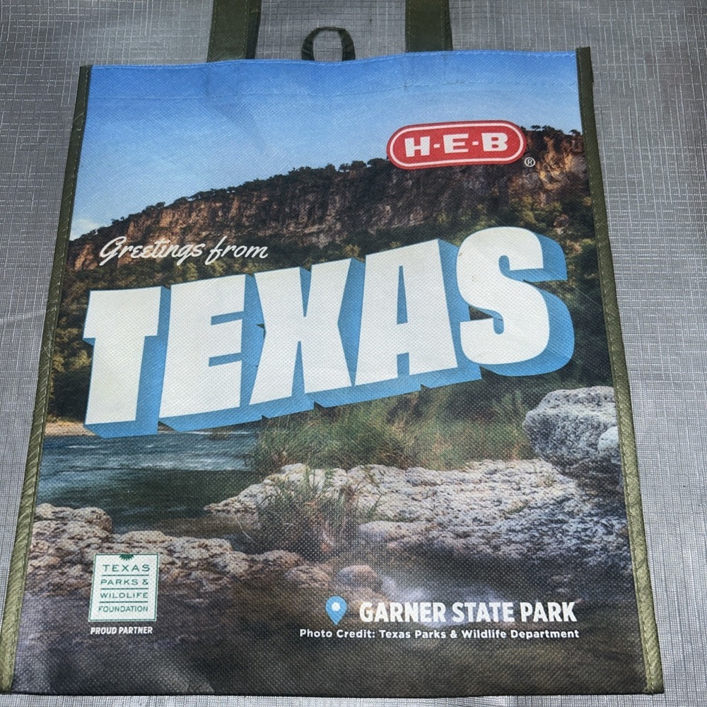 New With Tags H-E-B ~ Texas Shopping Reusable Bag 15x13.5 Earth Day‎ Theme
